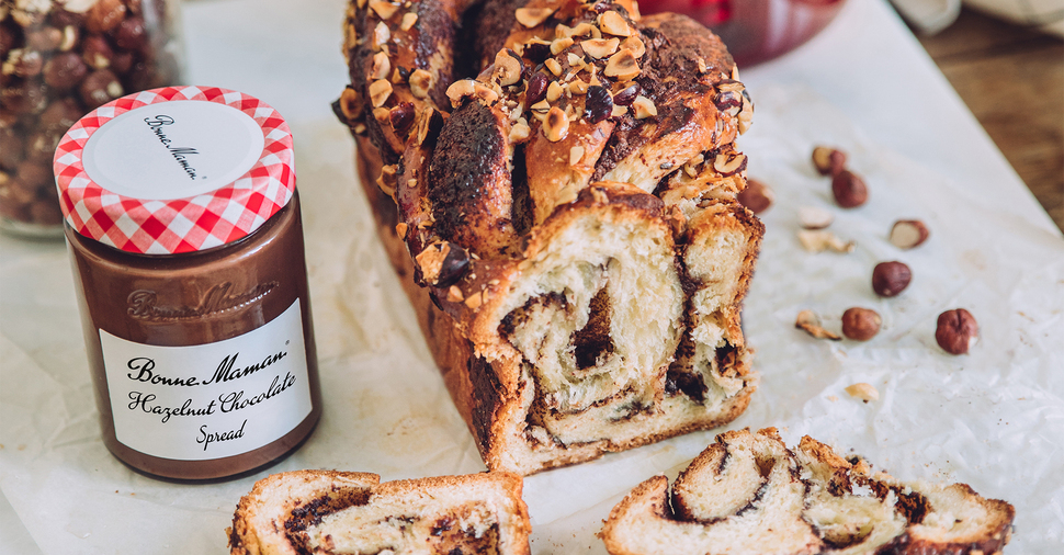 Babka with Bonne Maman Hazelnut Chocolate Spread