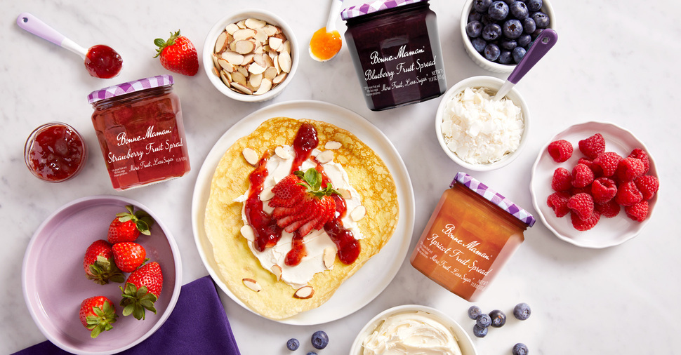 Crêpes Topped with Bonne Maman Fruit Spread