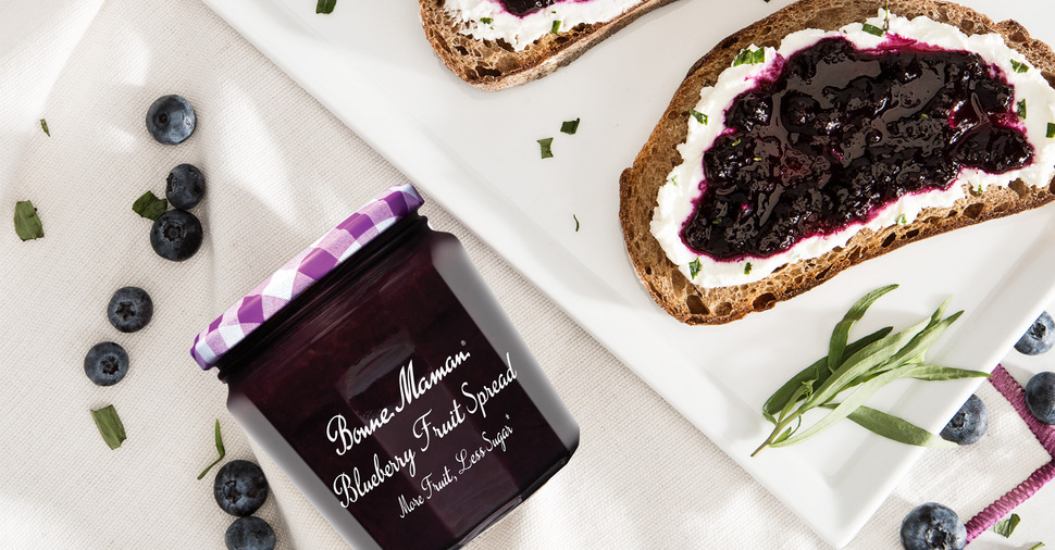 Goat Cheese, Tarragon & Bonne Maman Blueberry Toast