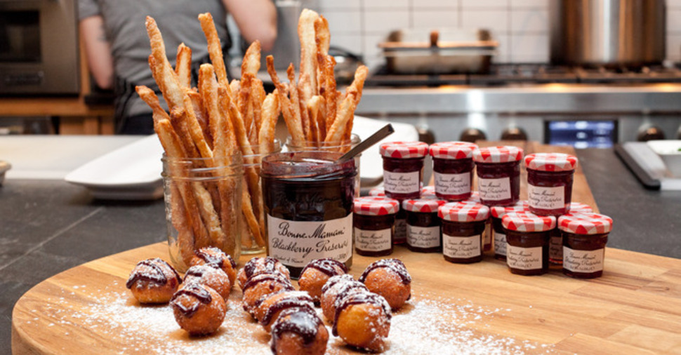 Ricotta Beignets served with Bonne Maman Blackberry Preserves