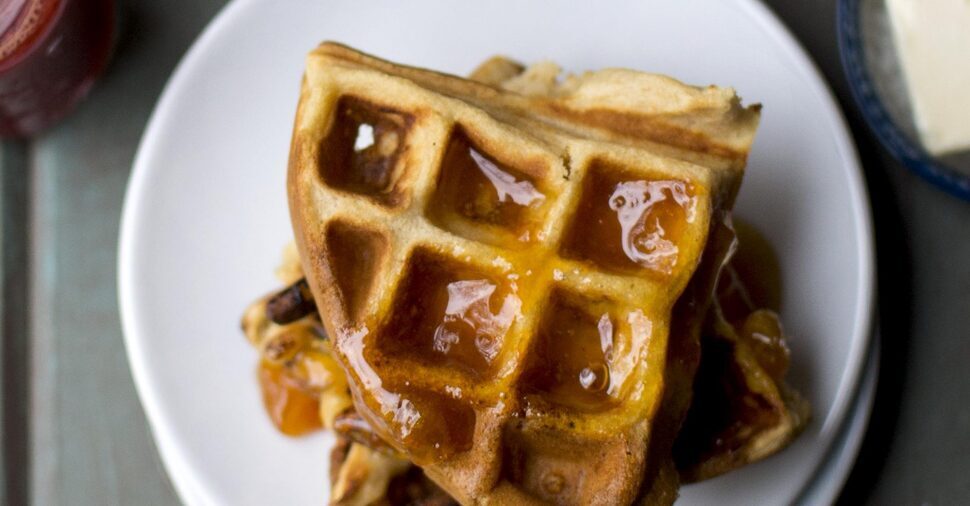 Apricot Preserves & Almond Waffles