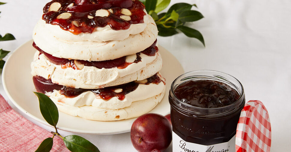 Bonne Maman Plum Preserves Spiced Pavlova